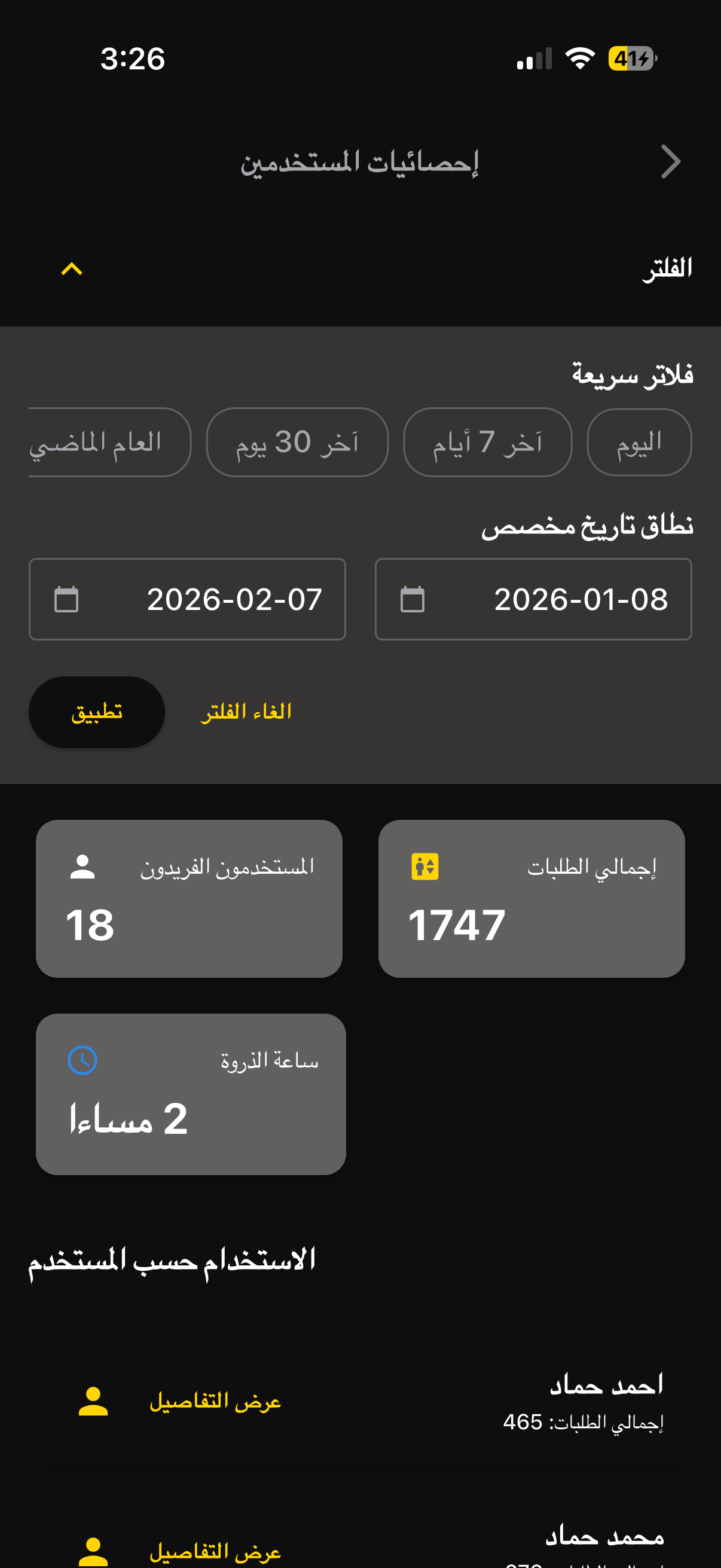 استخدام المستخدمين